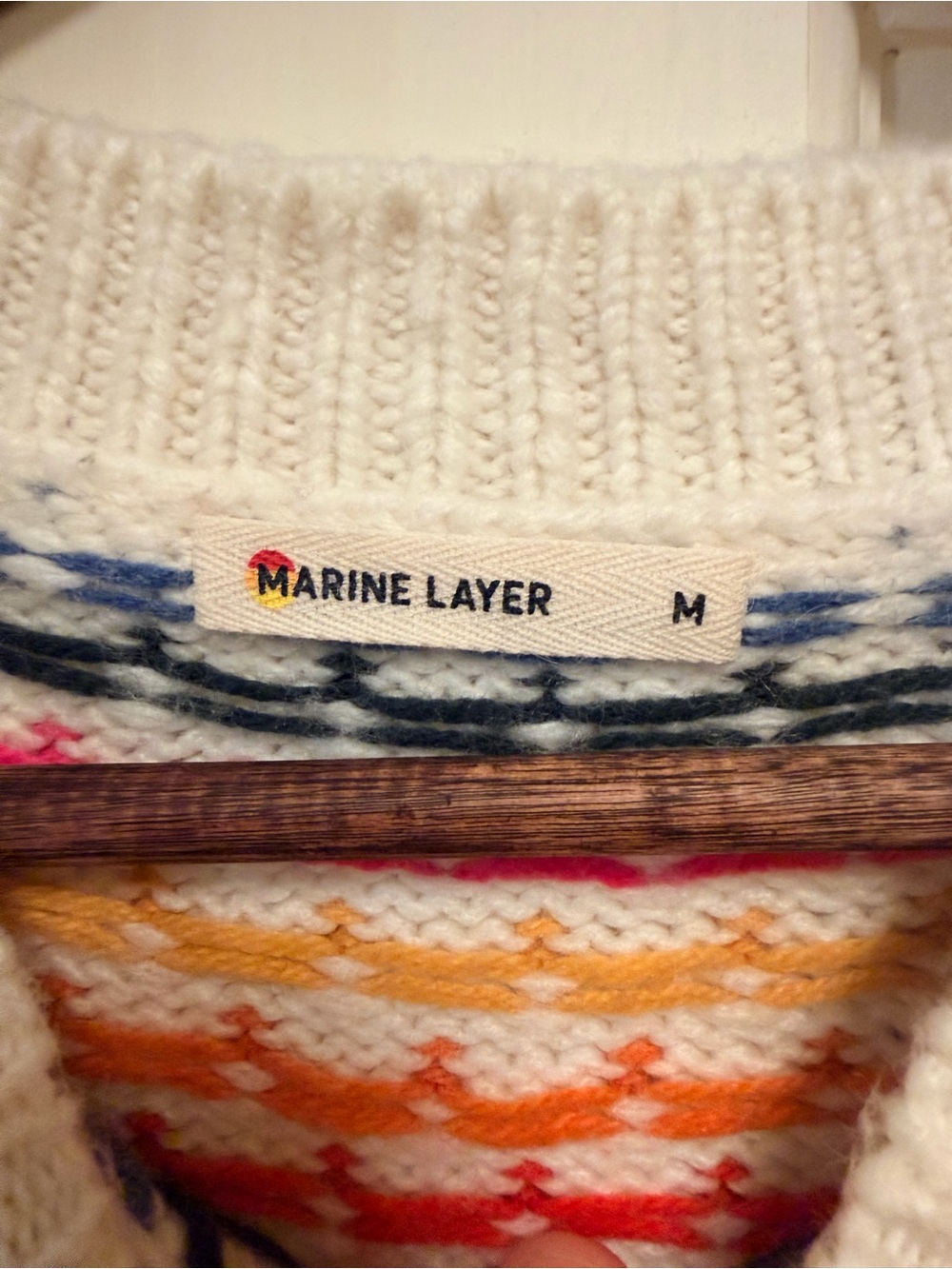 Marine Layer Alma Rainbow Speckle Wool Alpaca Blend Sweater Medium - Picture 5 of 6